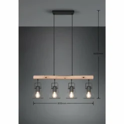 Luminaires Reality Suspension Reality Jaipur Noir, 4 lumières* Suspensions