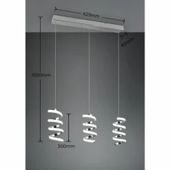 Luminaires Reality Suspension Reality Laola LED Chrome, 3 lumières* Éclairage Led
