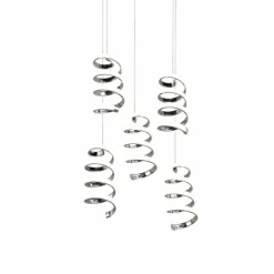Luminaires Reality Suspension Reality Laola LED Chrome, 5 lumières* Suspensions