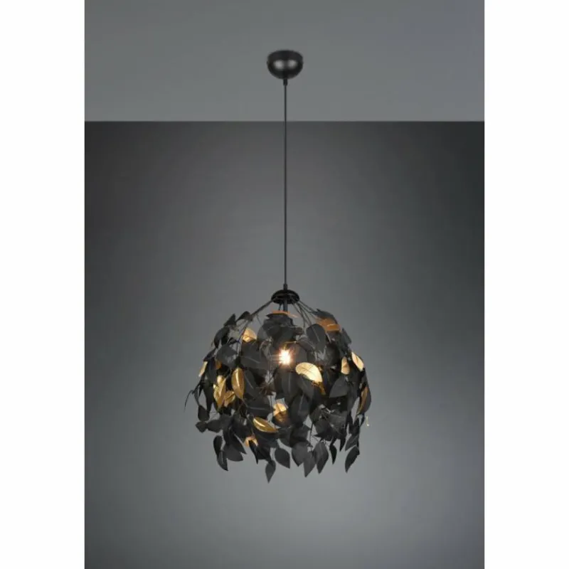 Lampes Dorées-Luminaires Reality Suspension Reality Leavy Noir, 1 lumière