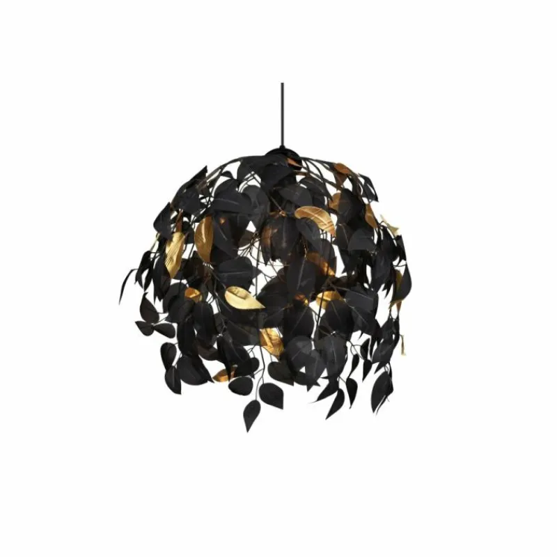 Lampes Dorées-Luminaires Reality Suspension Reality Leavy Noir, 1 lumière