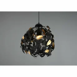 Lampes Dorées-Luminaires Reality Suspension Reality Leavy Noir, 1 lumière