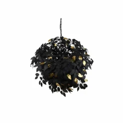 Lampes Dorées-Luminaires Reality Suspension Reality Leavy Noir, 4 lumières