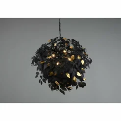 Lampes Dorées-Luminaires Reality Suspension Reality Leavy Noir, 4 lumières