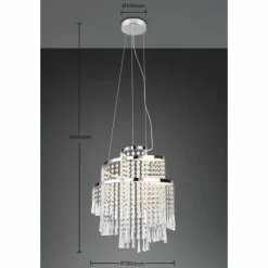 Luminaires Reality Suspension Reality POMP LED Chrome, 1 lumière, Télécommandes* Éclairage Led