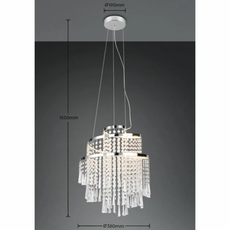 Luminaires Reality Suspension Reality POMP LED Chrome, 1 lumière, Télécommandes* Éclairage Led