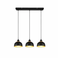 Lampes Dorées-Luminaires Reality Suspension Reality Punch Noir, 3 lumières