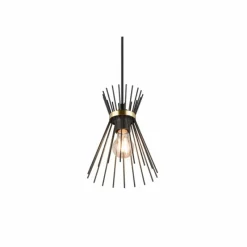 Lampes Dorées-Luminaires Reality Suspension Reality ROD Or, Noir, 1 lumière