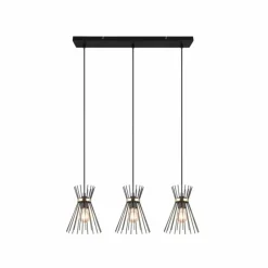 Lampes Dorées-Luminaires Reality Suspension Reality ROD Or, Noir, 3 lumières