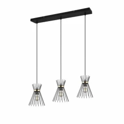 Lampes Dorées-Luminaires Reality Suspension Reality ROD Or, Noir, 3 lumières