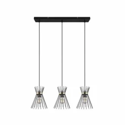 Lampes Dorées-Luminaires Reality Suspension Reality ROD Or, Noir, 3 lumières