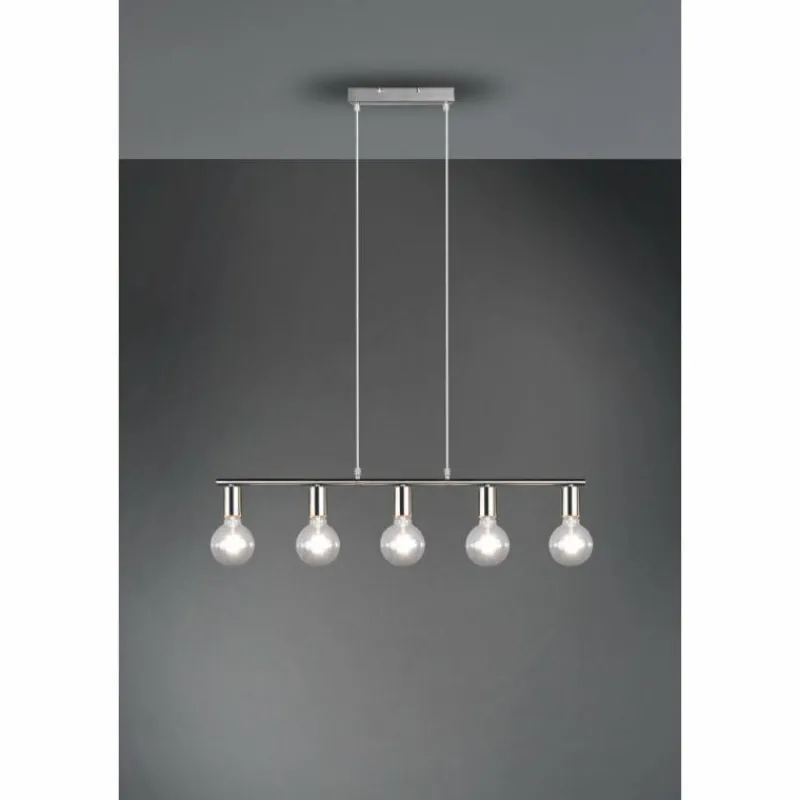 Luminaires Reality Suspension Reality Vannes Nickel mat, 5 lumières