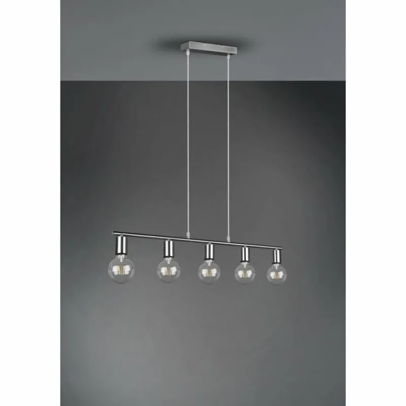 Luminaires Reality Suspension Reality Vannes Nickel mat, 5 lumières