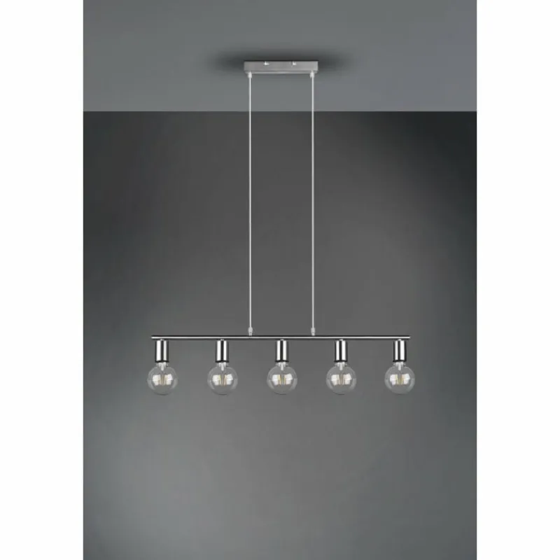 Luminaires Reality Suspension Reality Vannes Nickel mat, 5 lumières