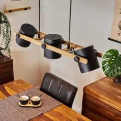 Lampes Vintages & Rétros-hofstein Suspension Rebbenas Noir, 3 lumières