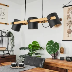 Lampes Vintages & Rétros-hofstein Suspension Rebbenas Noir, 3 lumières