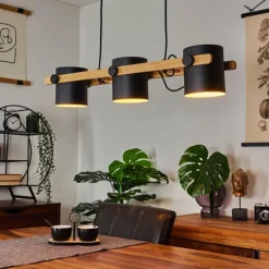 Lampes Vintages & Rétros-hofstein Suspension Rebbenas Noir, 3 lumières