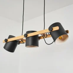 Lampes Vintages & Rétros-hofstein Suspension Rebbenas Noir, 3 lumières