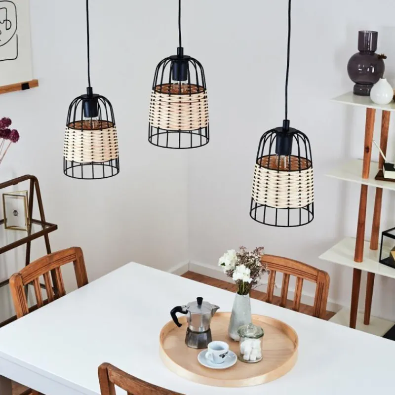 Style Boho-Chic-hofstein Suspension Recinto Noir, 3 lumières