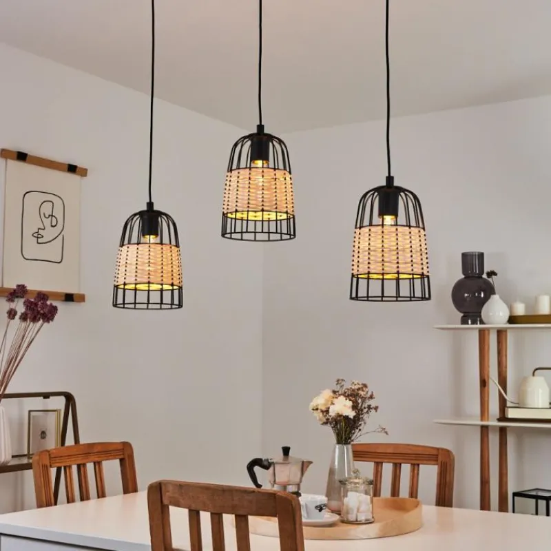 Style Boho-Chic-hofstein Suspension Recinto Noir, 3 lumières