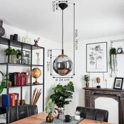 Suspension Verre Fumé-hofstein Suspension Recoutas Noir, 1 lumière