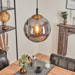 Suspension Verre Fumé-hofstein Suspension Recoutas Noir, 1 lumière