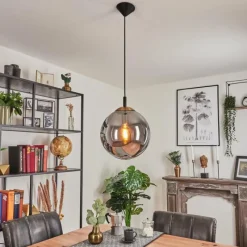 Suspension Verre Fumé-hofstein Suspension Recoutas Noir, 1 lumière