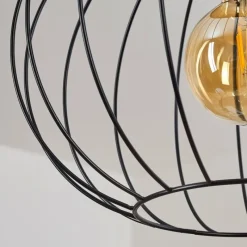 Style Boho-Chic-hofstein Suspension Refresco Bois foncé, Noir, 1 lumière