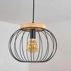 Style Boho-Chic-hofstein Suspension Refresco Bois foncé, Noir, 1 lumière