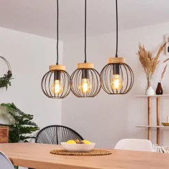 Lampes Vintages & Rétros-hofstein Suspension Refresco Noir, 3 lumières