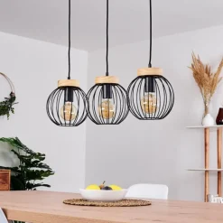 Lampes Vintages & Rétros-hofstein Suspension Refresco Noir, 3 lumières