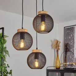 Lampes À Boules-hofstein Suspension Reiden Noir, 3 lumières
