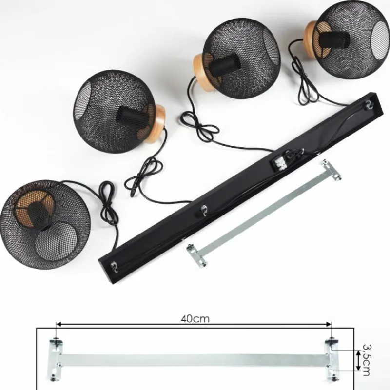 Lampes Industrielles-hofstein Suspension Reiden Noir, 4 lumières