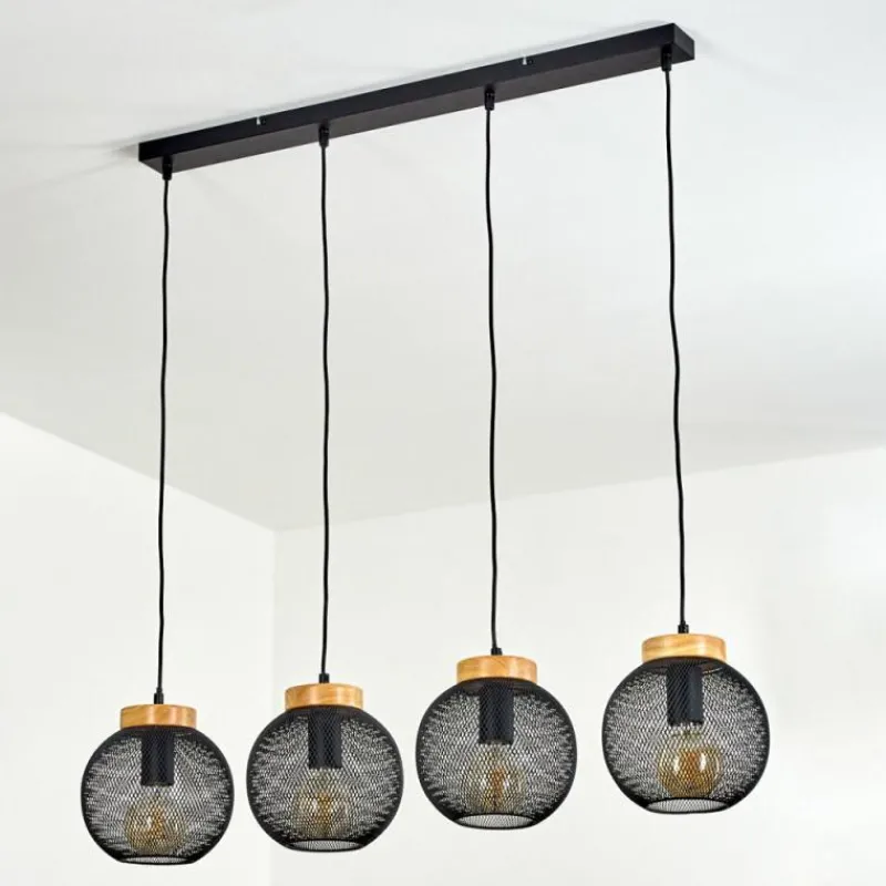 Lampes Industrielles-hofstein Suspension Reiden Noir, 4 lumières