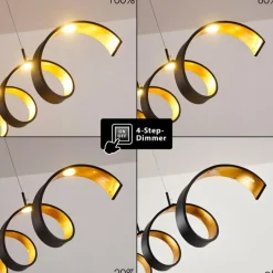 Lampes Dorées-hofstein Suspension Rezat LED Noir doré, 1 lumière