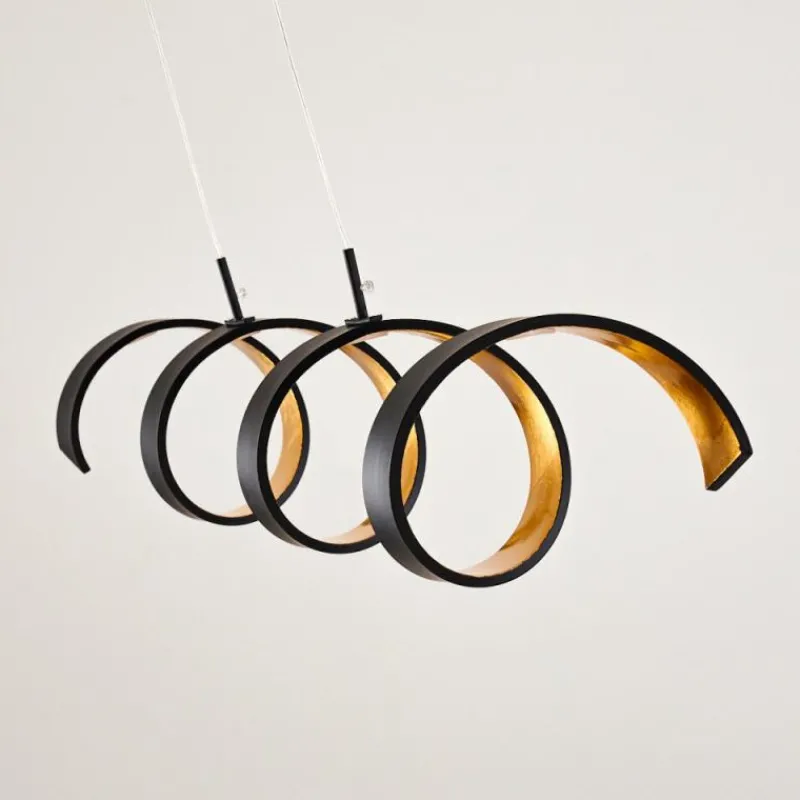 Lampes Dorées-hofstein Suspension Rezat LED Noir doré, 1 lumière