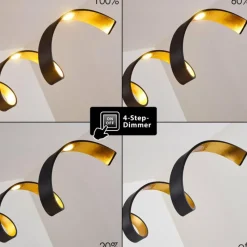 Lampes Dorées-hofstein Suspension Rezat LED Noir doré, 6 lumières