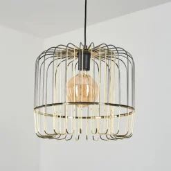 Lampes Dorées-hofstein Suspension Ribellasca Noir, 1 lumière
