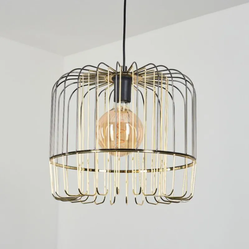Lampes Dorées-hofstein Suspension Ribellasca Noir, 1 lumière
