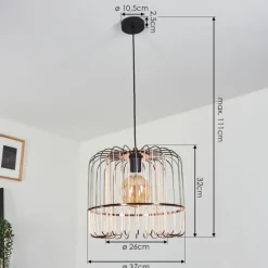 Lampes Industrielles-hofstein Suspension Ribellasca Noir, 1 lumière