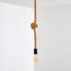Style Boho-Chic-hofstein Suspension Riekje Brun, Noir, 1 lumière