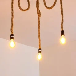 Luminaires Scandinaves-hofstein Suspension Riekje Brun, Noir, 3 lumières