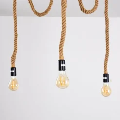 Luminaires Scandinaves-hofstein Suspension Riekje Brun, Noir, 3 lumières