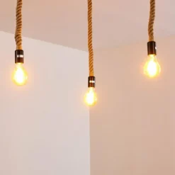 Luminaires Scandinaves-hofstein Suspension Riekje Brun, Noir, 3 lumières