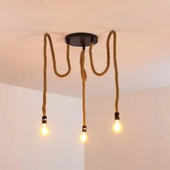 Luminaires Scandinaves-hofstein Suspension Riekje Brun, Noir, 3 lumières