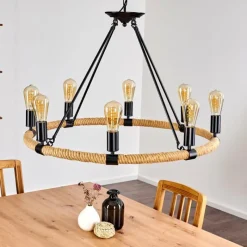 Lampes Vintages & Rétros-hofstein Suspension Riekje Brun, Noir, 8 lumières