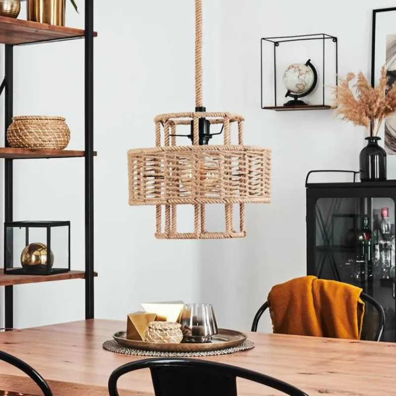 Style Boho-Chic-hofstein Suspension Riekje Brun, Noir, 1 lumière