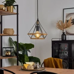 Style Boho-Chic-hofstein Suspension Riekje Écru, Noir, 1 lumière