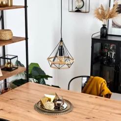 Style Boho-Chic-hofstein Suspension Riekje Écru, Noir, 1 lumière