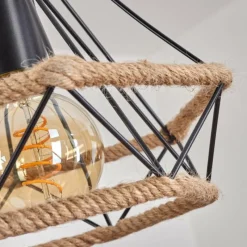 Style Boho-Chic-hofstein Suspension Riekje Noir, 3 lumières